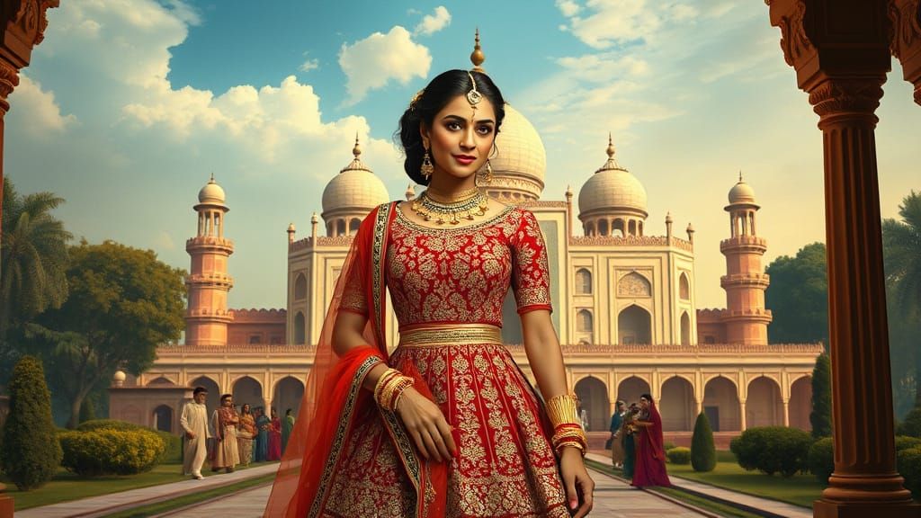Indian Girl in Anarkali Dress, Inspired by Bollywood
