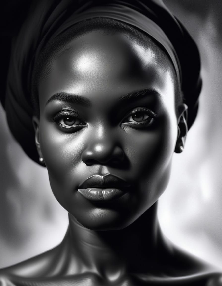 Nitram Charcoal Portrait of a Powerful Woman