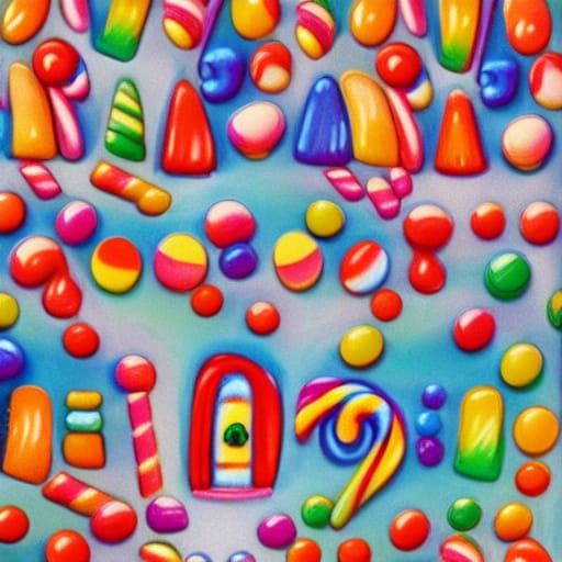 Gingerbread House in Candyland Gouache Wonderland