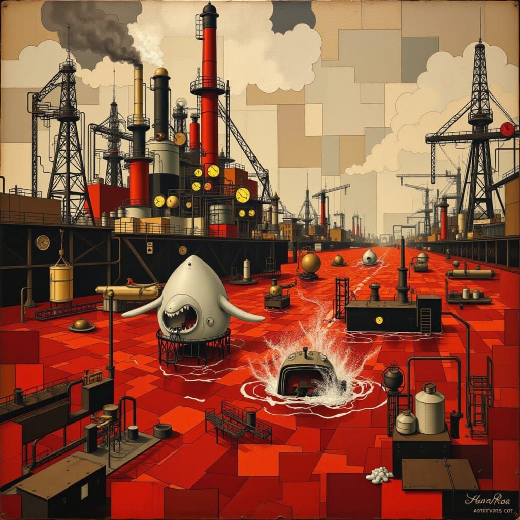 Shark Frenzy Unleashed in Vivid Red Waters