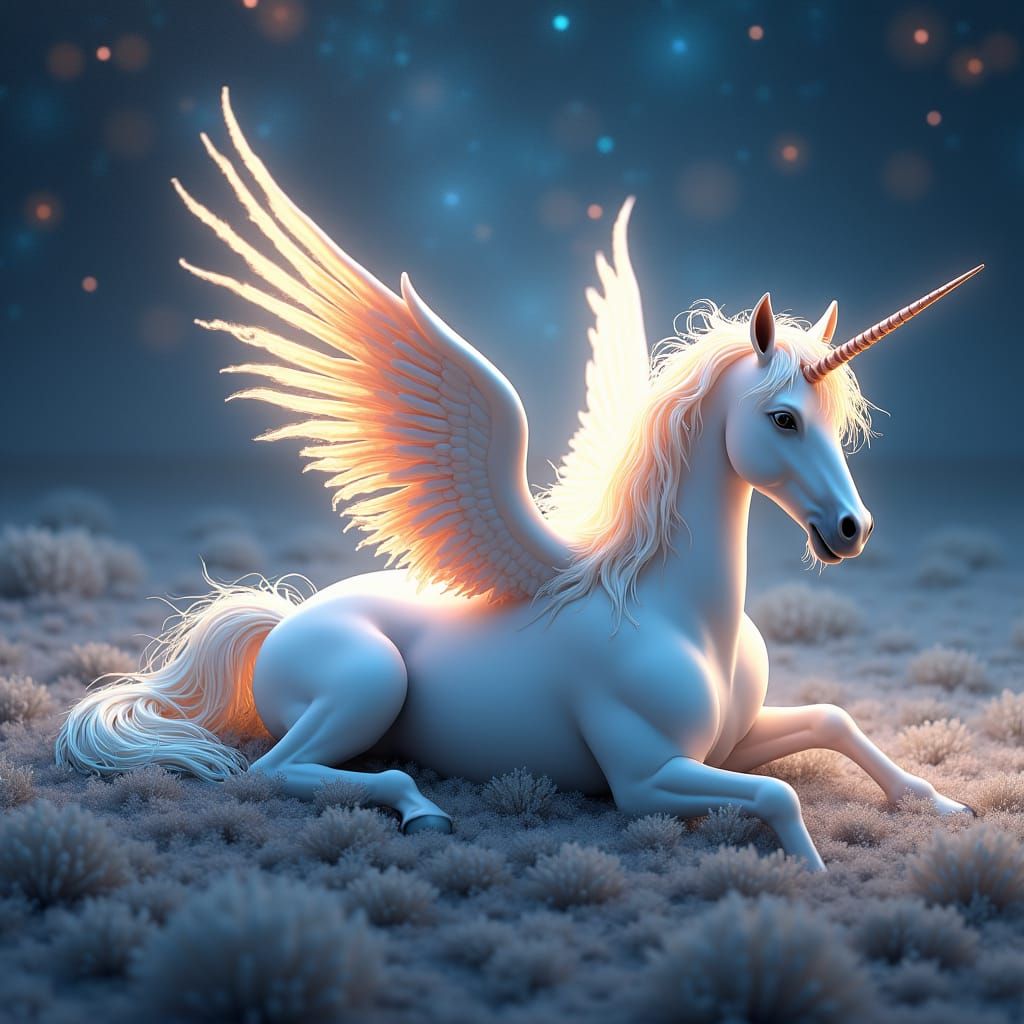 Majestic Pegasus in Starry Galaxy: Hyper-Realistic Matte Pai...