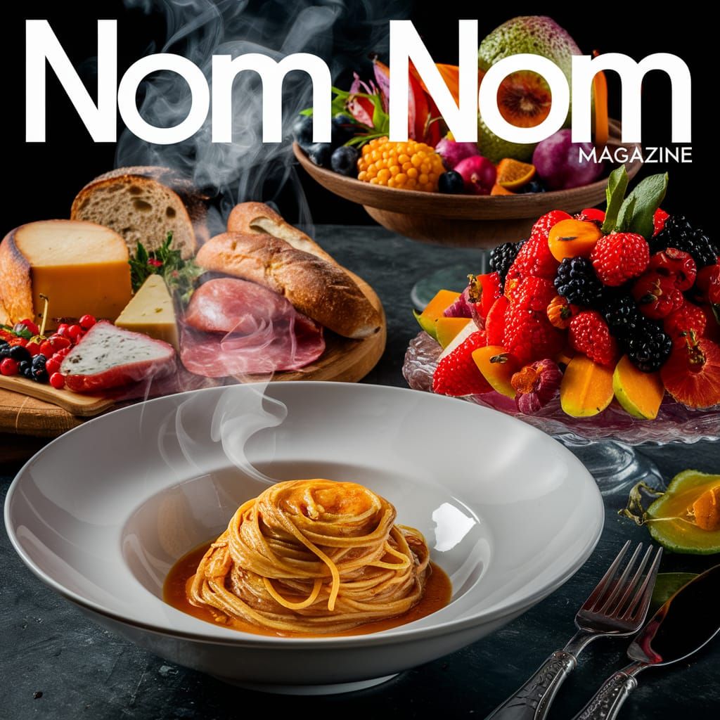Tempting Food Magazine Cover Showcasing Delectable Dishes