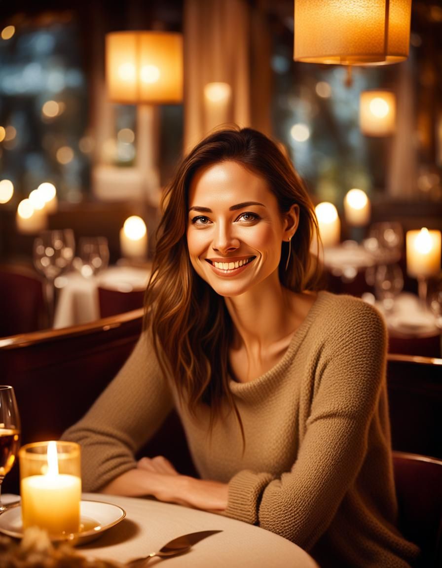 Romantic Portrait of Young Woman in Impressionistic Style