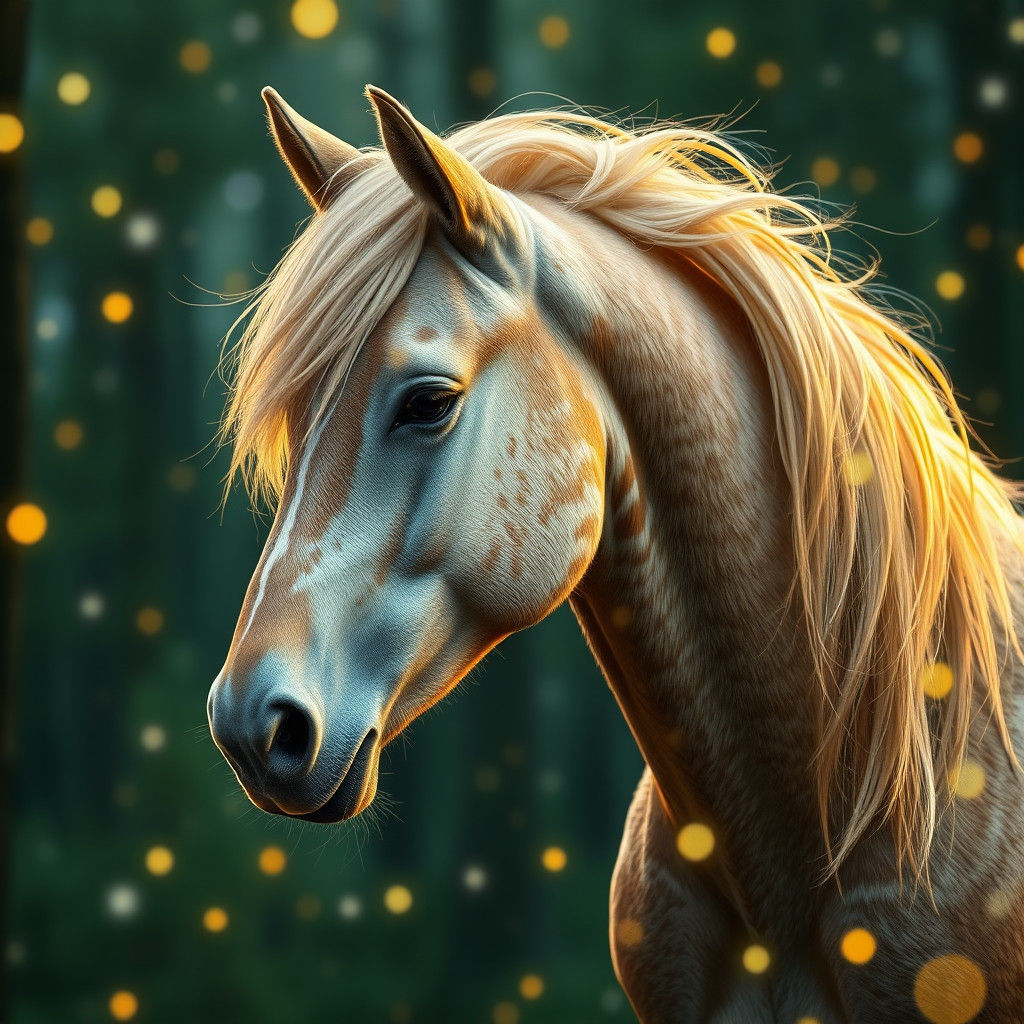 Enchanted Pony Portrait in a Magical Forest