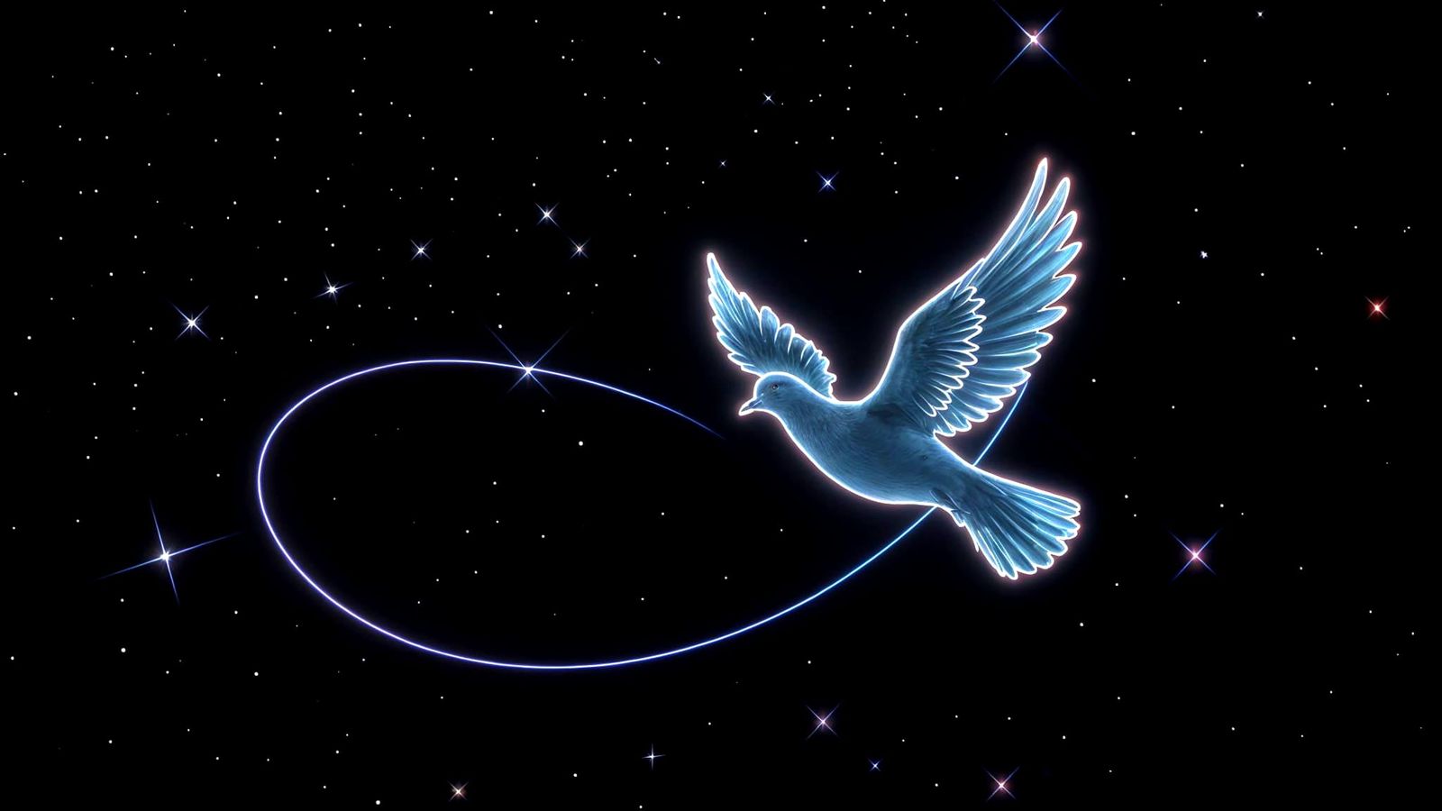Dove of Light Soars Through Starry Space