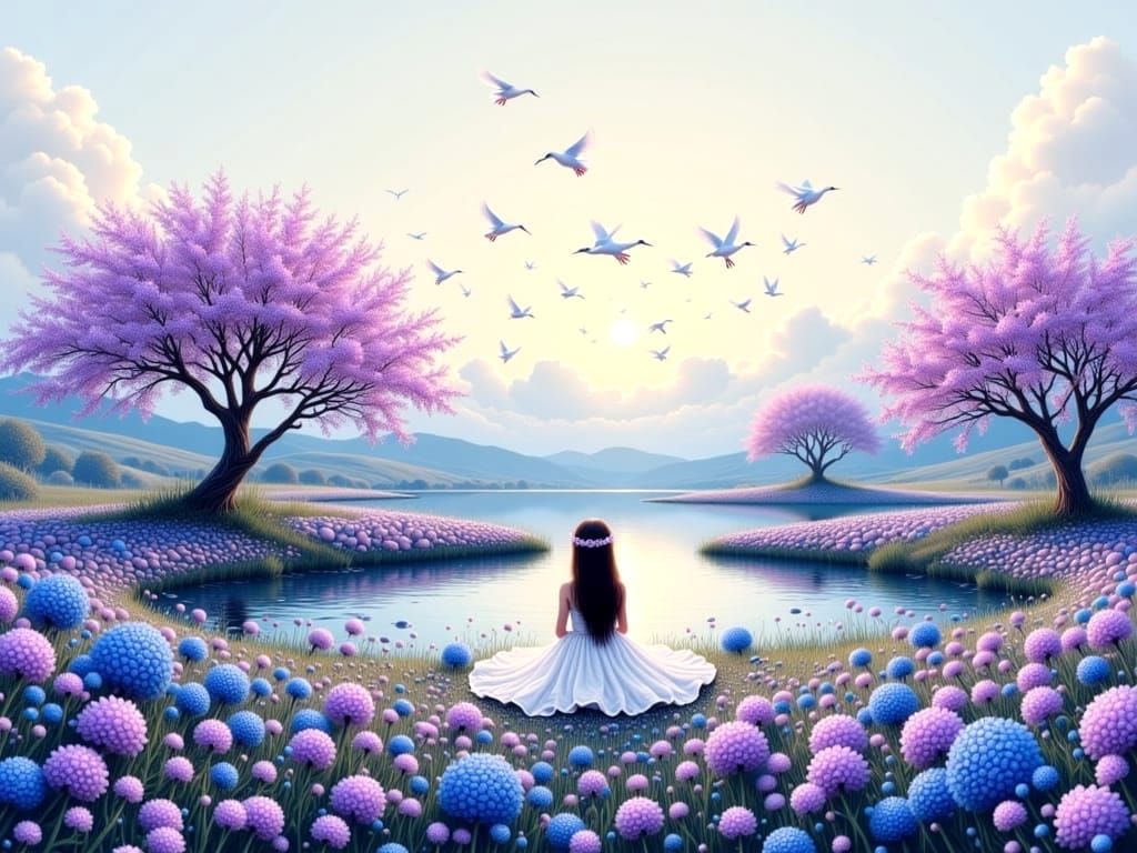 Whimsical Love Letter in a Tranquil Meadow Scene