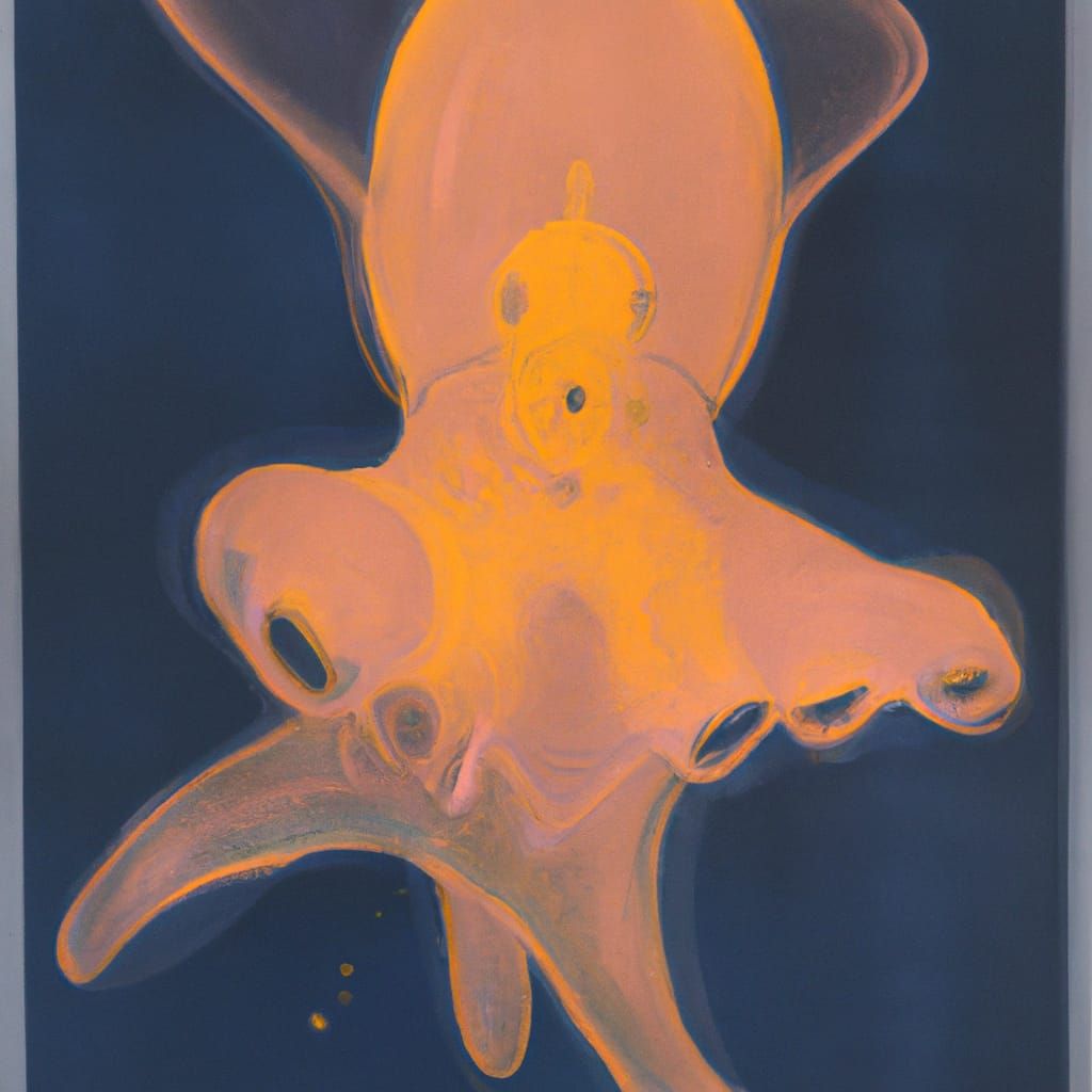 Translucent Alien Creature in 80s Sci-Fi Style