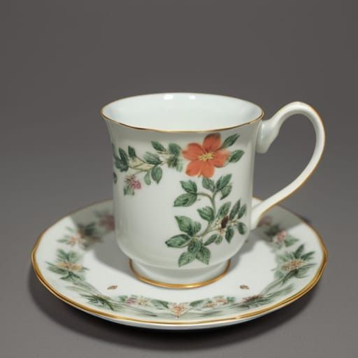 My grandmother's floral ceramic coffee mug, Royal Doulton,