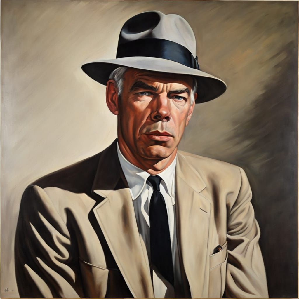 Lee Marvin Portrait in Oil, Circa 1960