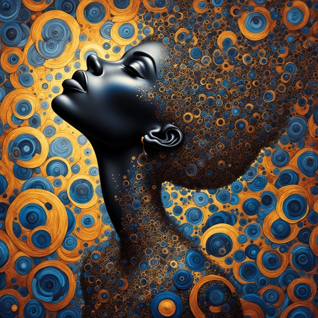 Surreal Portrait of a Black Woman with Elongated Neck