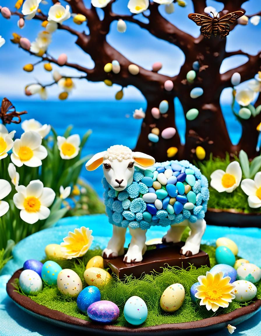 Vibrant Easter Wonderland in Iridescent Colors