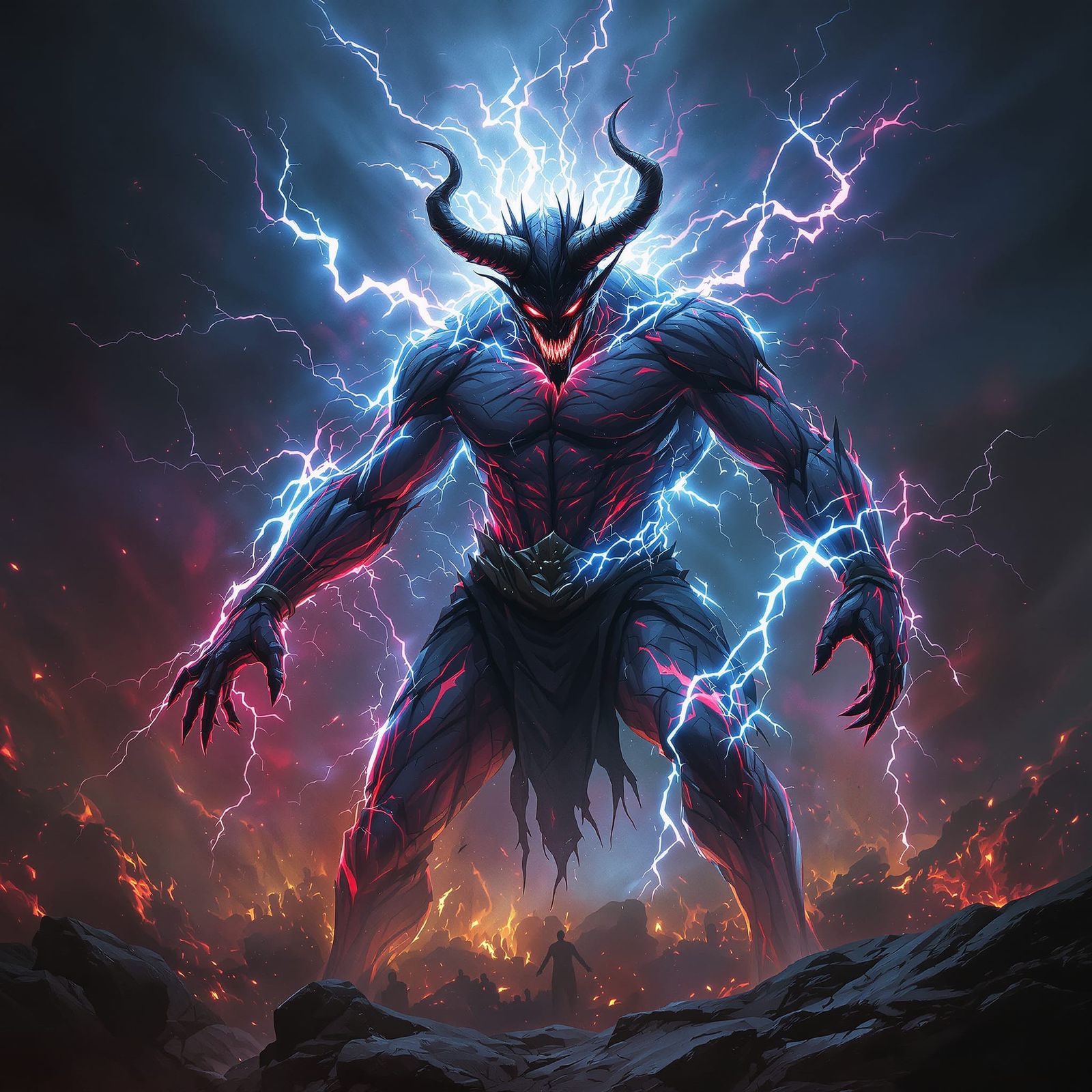 Human-Demon Warrior's Internal Cosmic Struggle