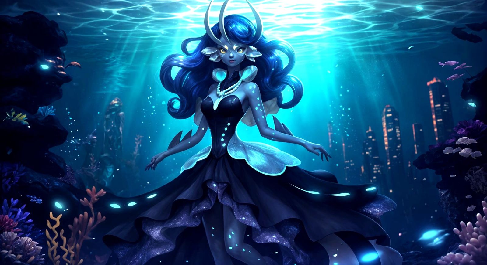 Lanturn Pokemon Girl Hybrid: 8K Portrait