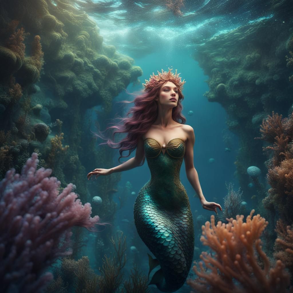 Underwater Mermaid Fantasy Concept Art