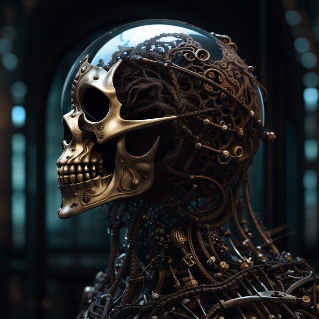 Steampunk Lich Lord in Mechanical Armor