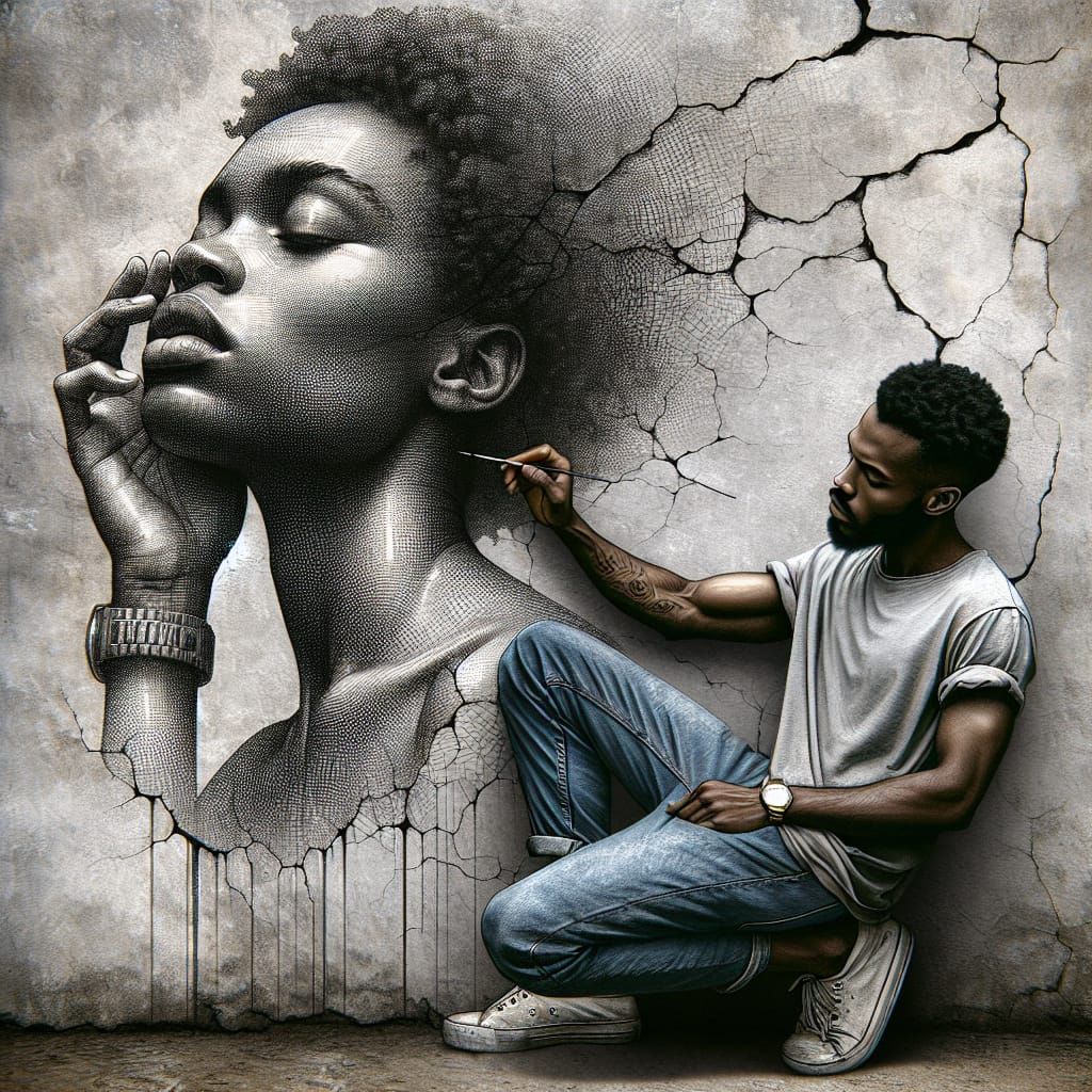 Contemporary Portrait with Glazing and Stippling Techniques