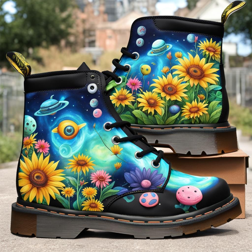 Customized Doctor Marten Boots with Whimsical Designs