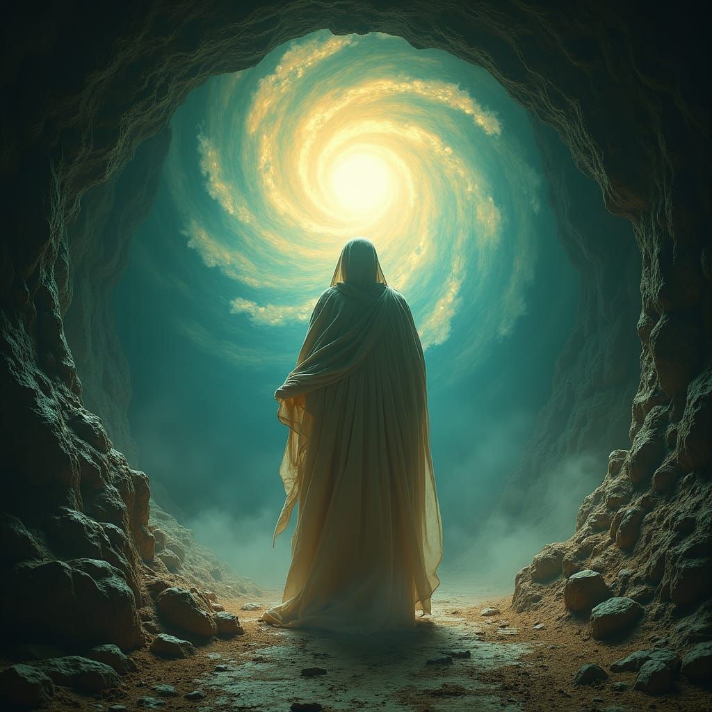 Lazarus Emerges from Tomb in Ethereal Light