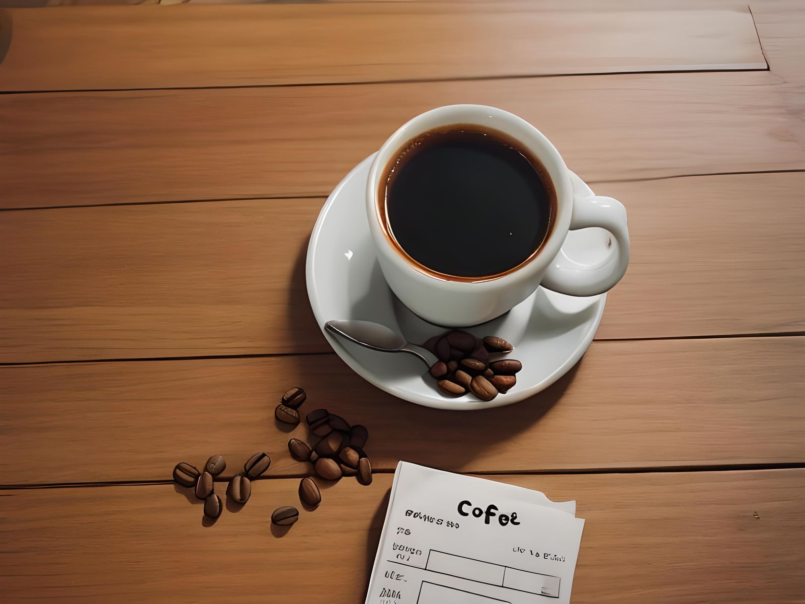 Warm Coffee Cup on Desk Photo
