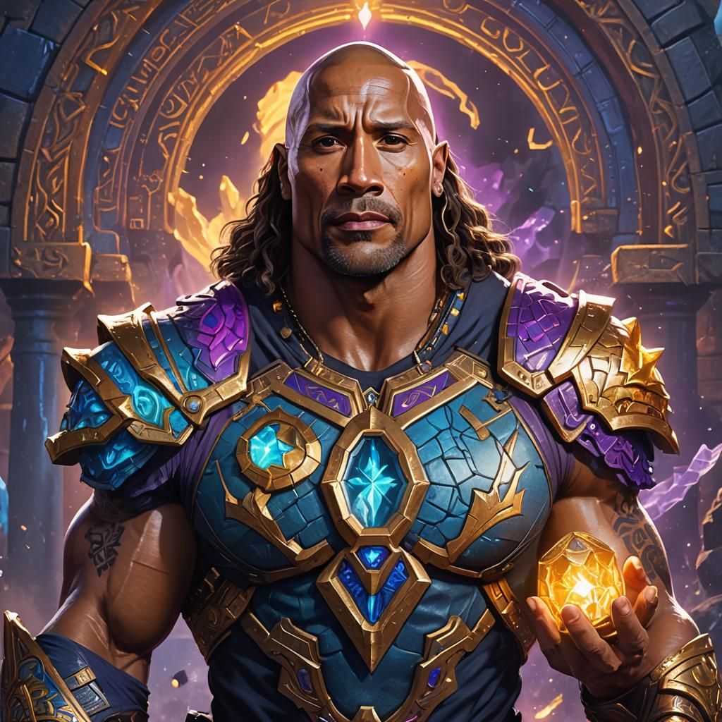 Dwayne Johnson with Mullet in Fantasy Concept Art