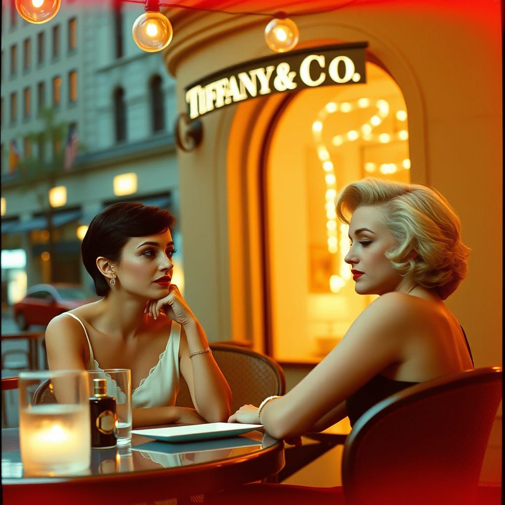 Vintage Hollywood Glamour in a Cinematic Film Still