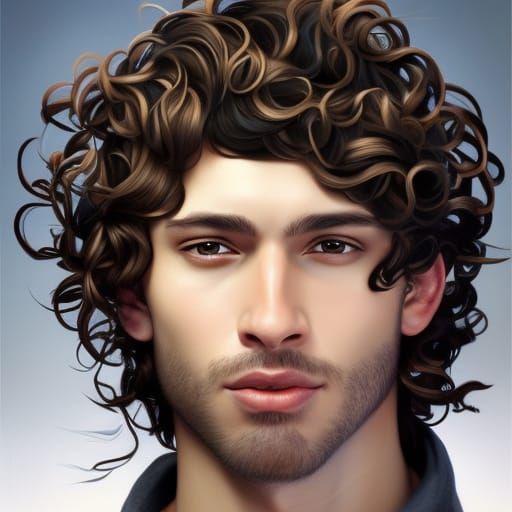 Handsome Man Portrait in Hyperdetailed Splash Art