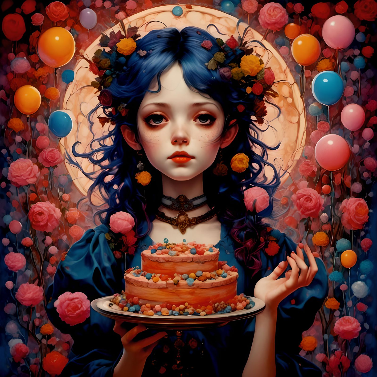 <lora:Screaming Dots:1.0> <lora:RackhamBurton1:1.0>