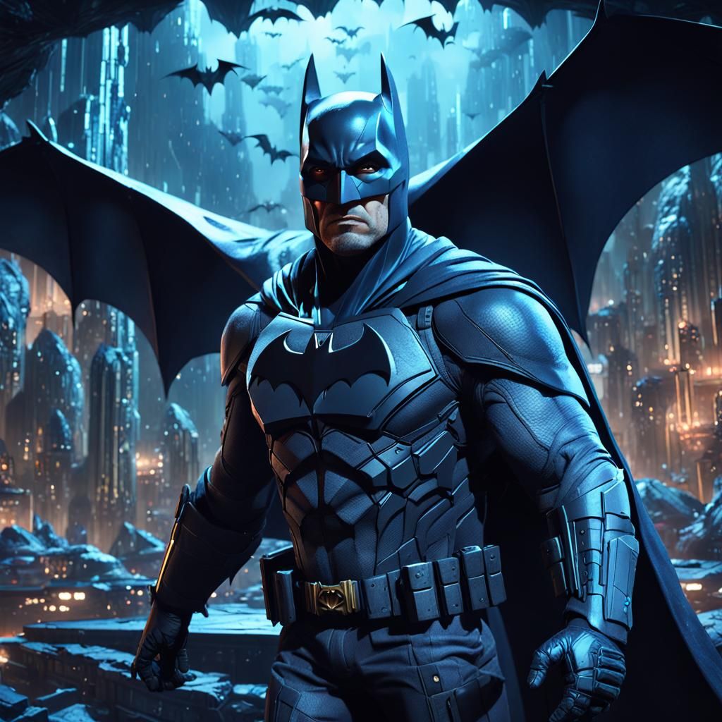 Batman in Batcave: Cinematic Digital Painting