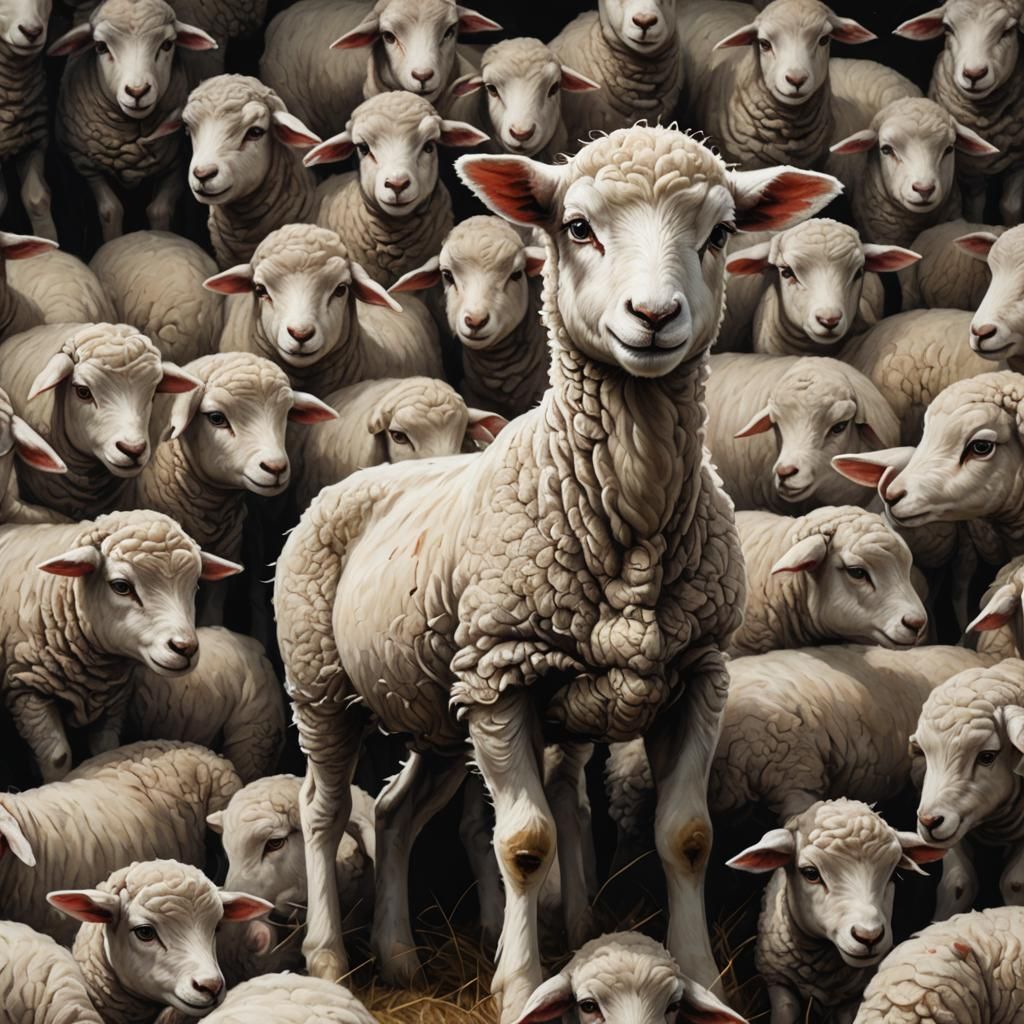 Sinister Lamb Artwork in Dark Fantasy Style