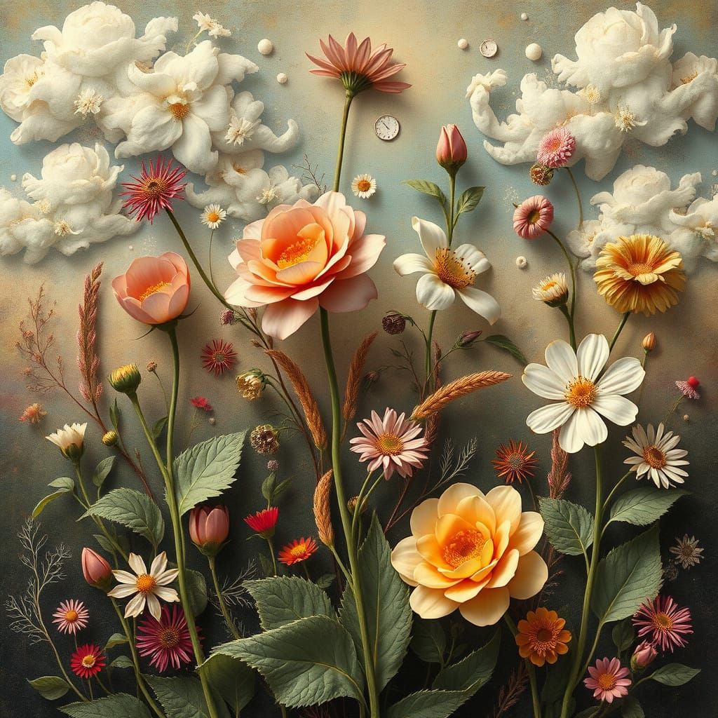 Surreal Floral Art Deco Masterpiece