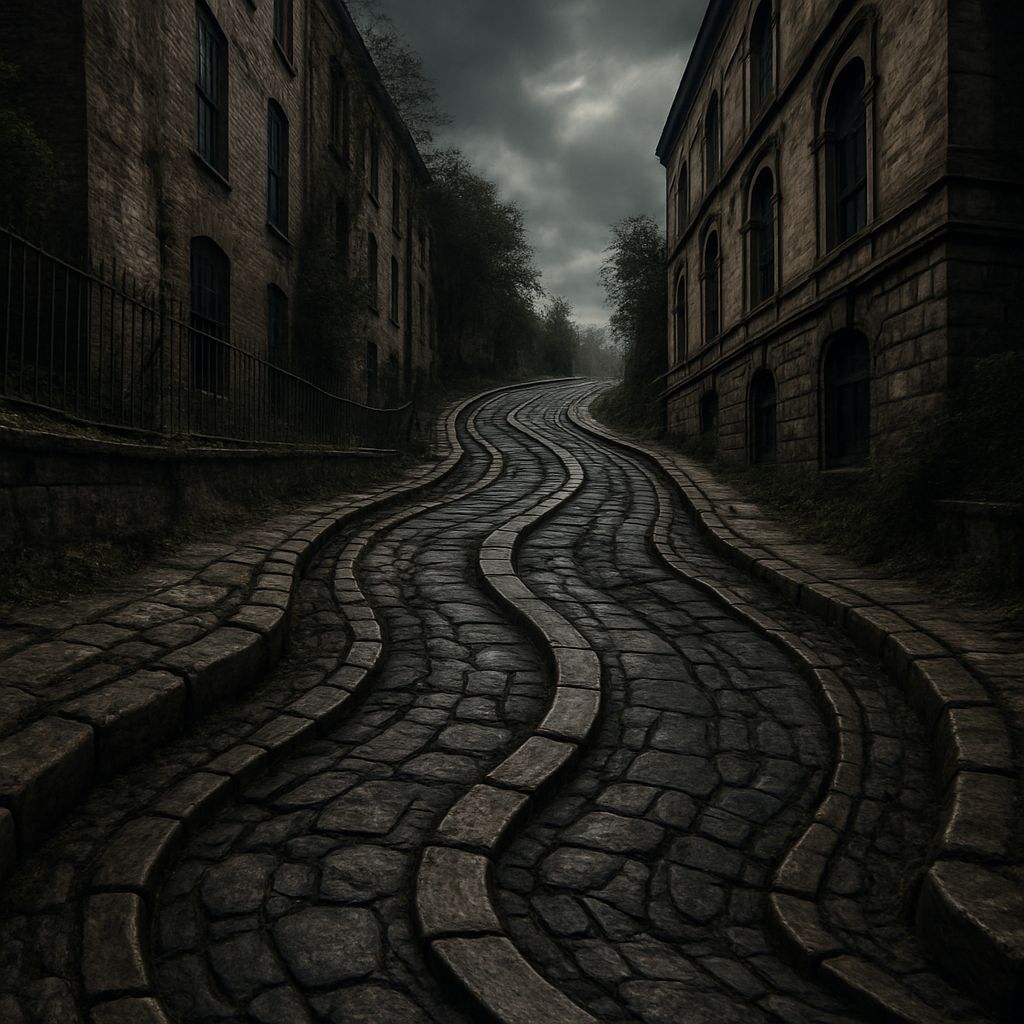 Hyperrealistic Warped Road with Intricate Geometry