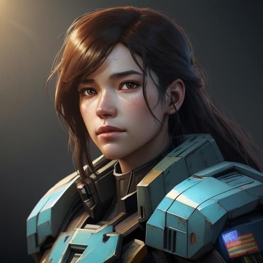 BattleTech Mech Pilot Portrait in Art Nouveau Style