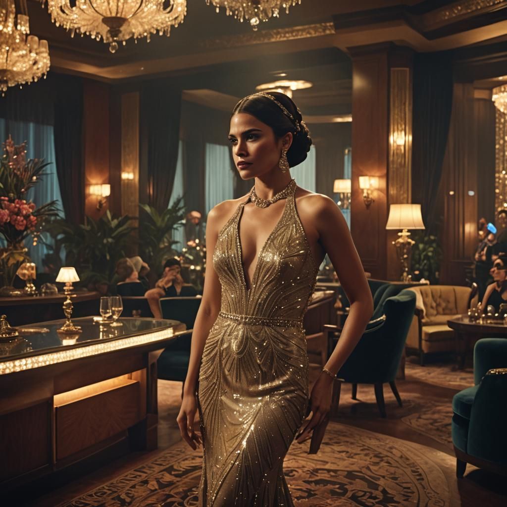 Mercedes Cortez in Vice City: A Glamorous Film Still