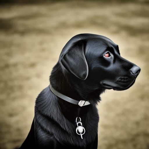Hyperrealistic Black Labrador Retriever Portrait