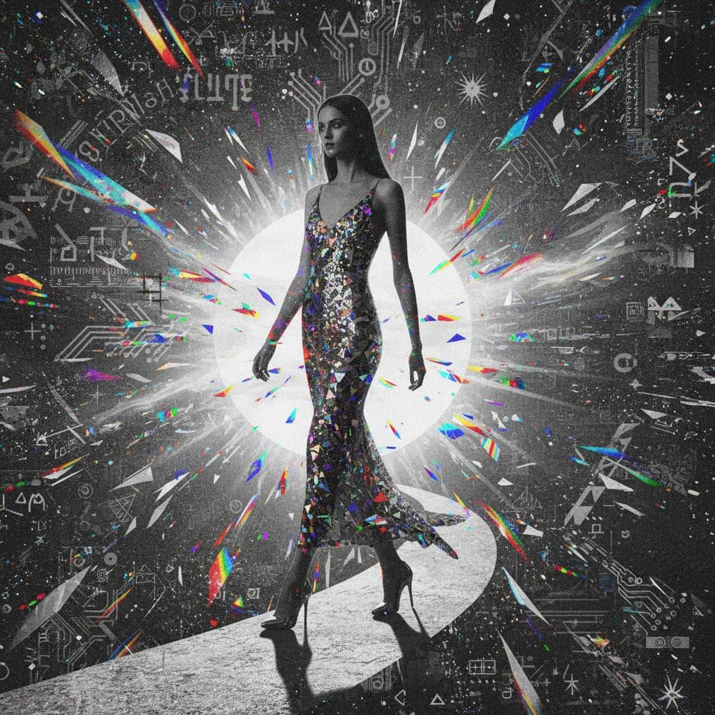 Sequin Dress on Sun's Edge in Collage