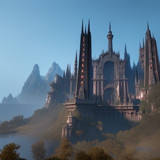 Fantastical Matte Painting of Rot Milan in Deep Color