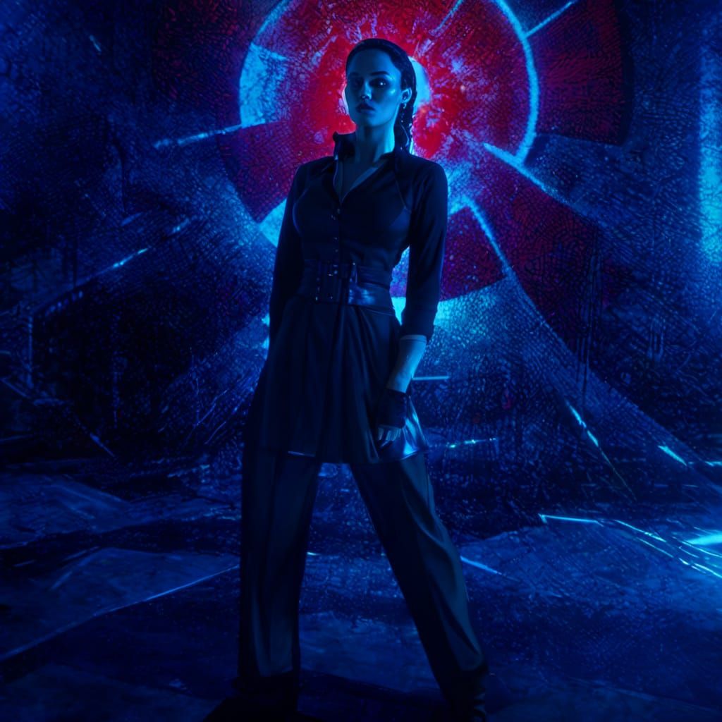 Lola Young as Comic Book Dealer in Vibrant Radial Gradient