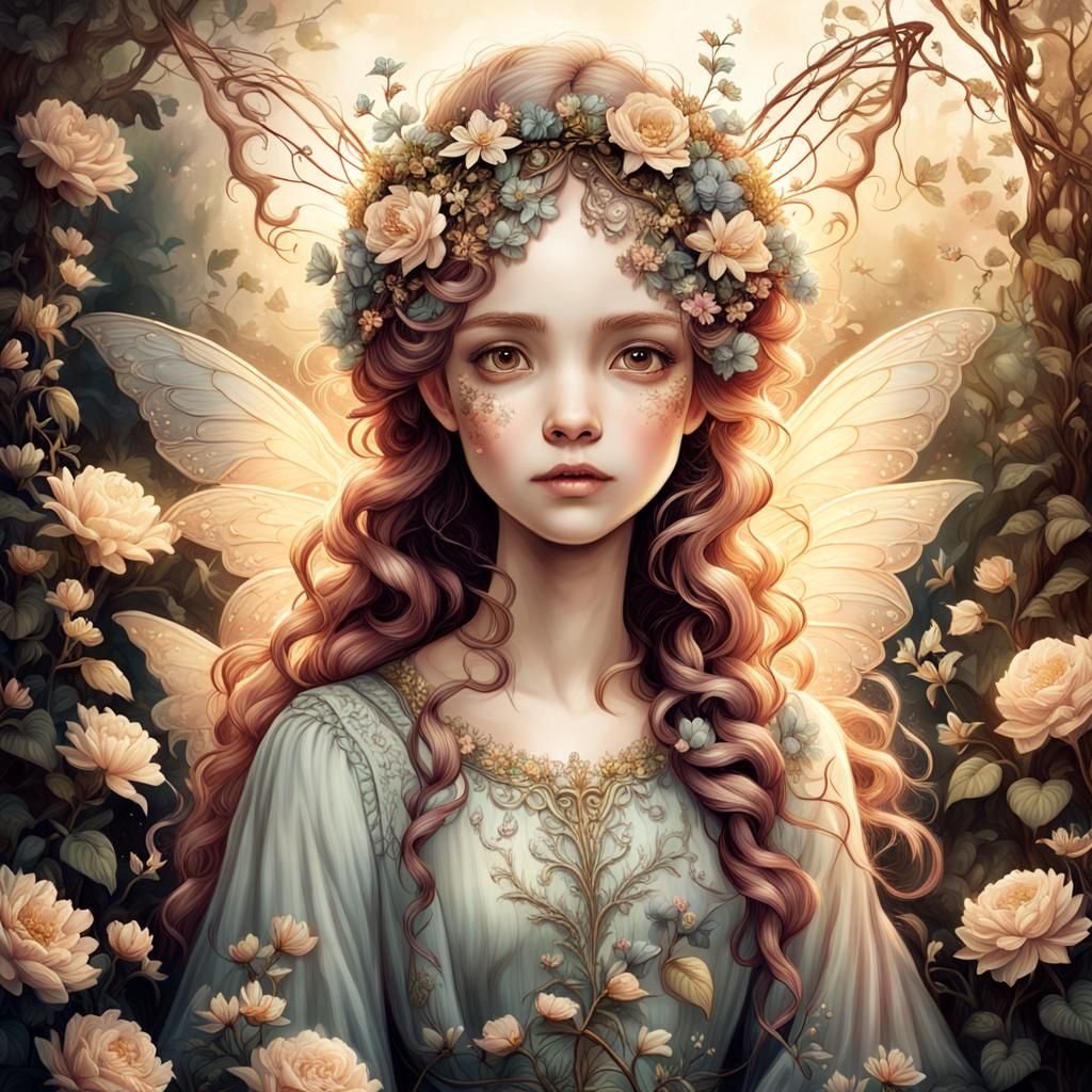 Victorian Fairy Portrait in Dreamlike Style