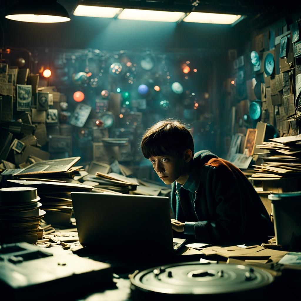 Moody Basement Scene in David Fincher Style