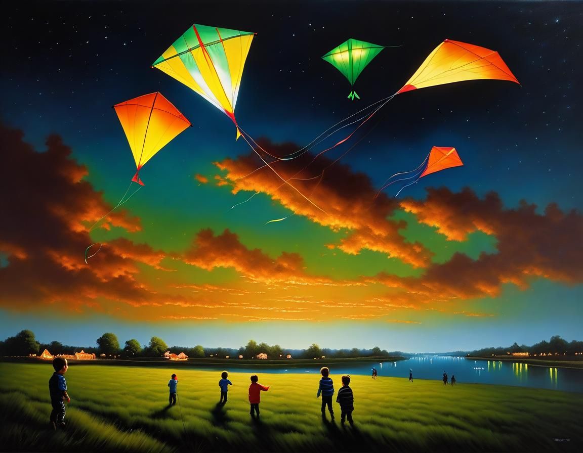 Kites that glow at night