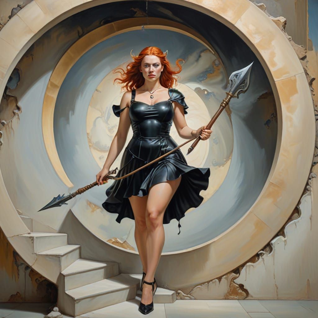 Valkyrie Housemaid in Surreal Valhalla