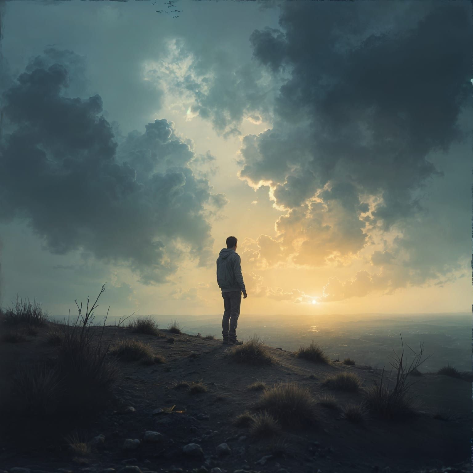 Abstract Emotional Landscape with Symbolic Imagery