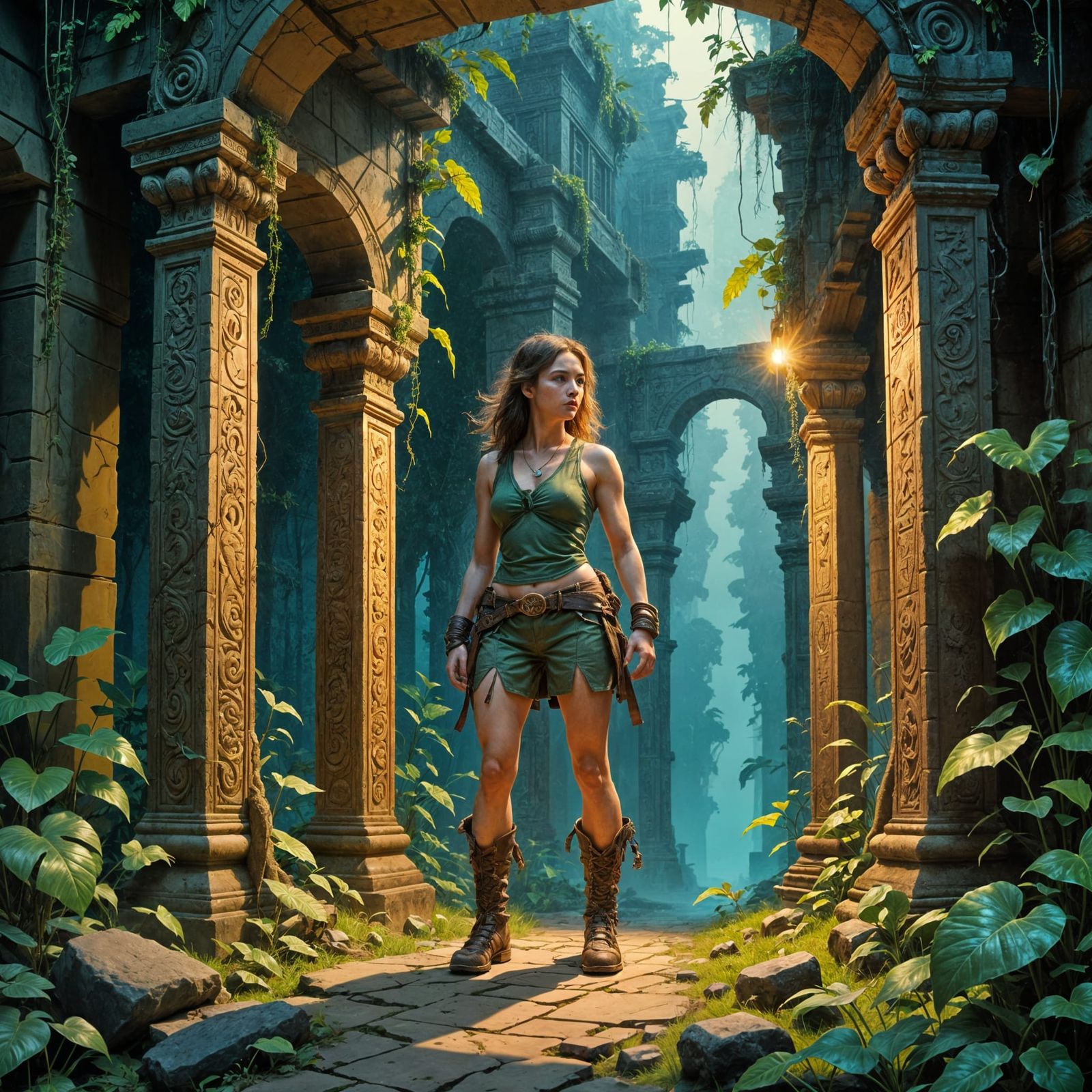 Jungle Temple Adventure with Lone Explorer