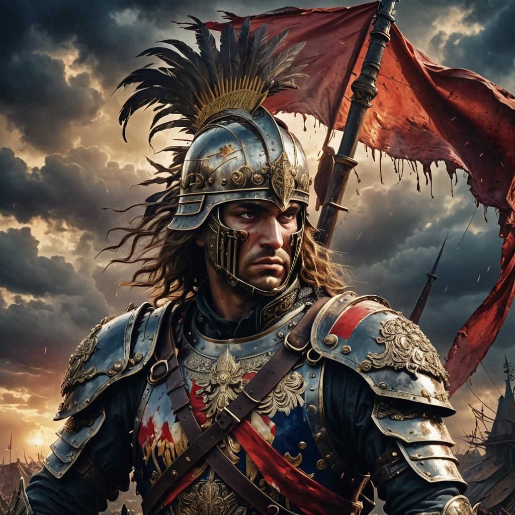 Polish Hussar Warrior Portrait in Dramatic Light