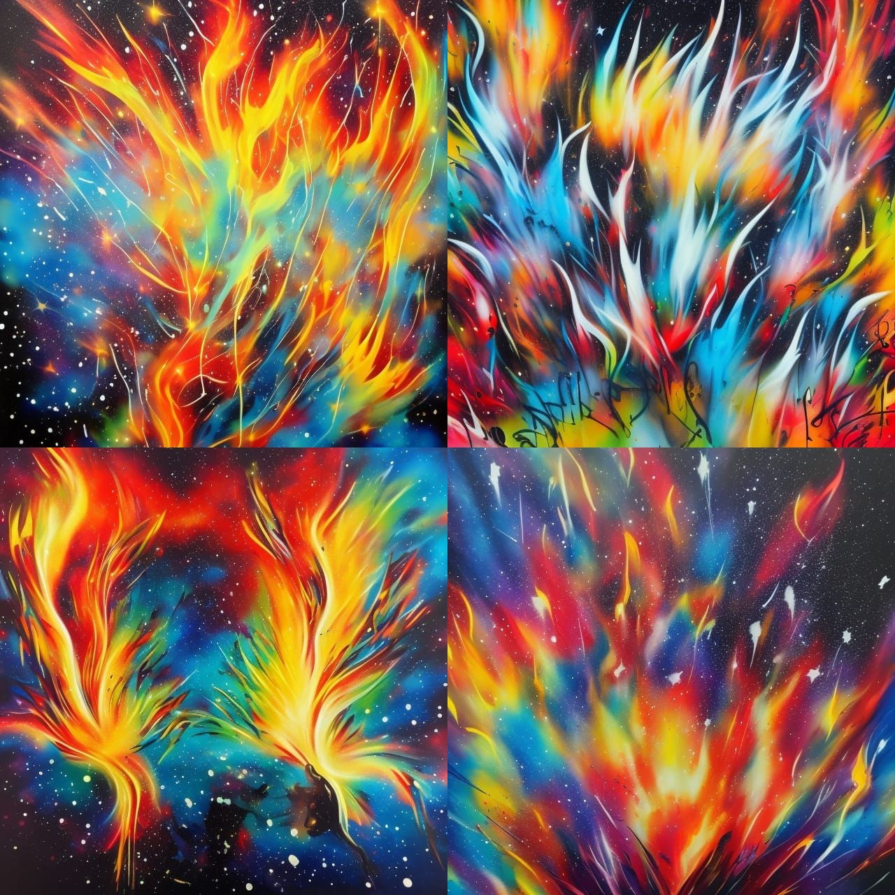 Fiery Book Pages Become Stars in Graffiti Art