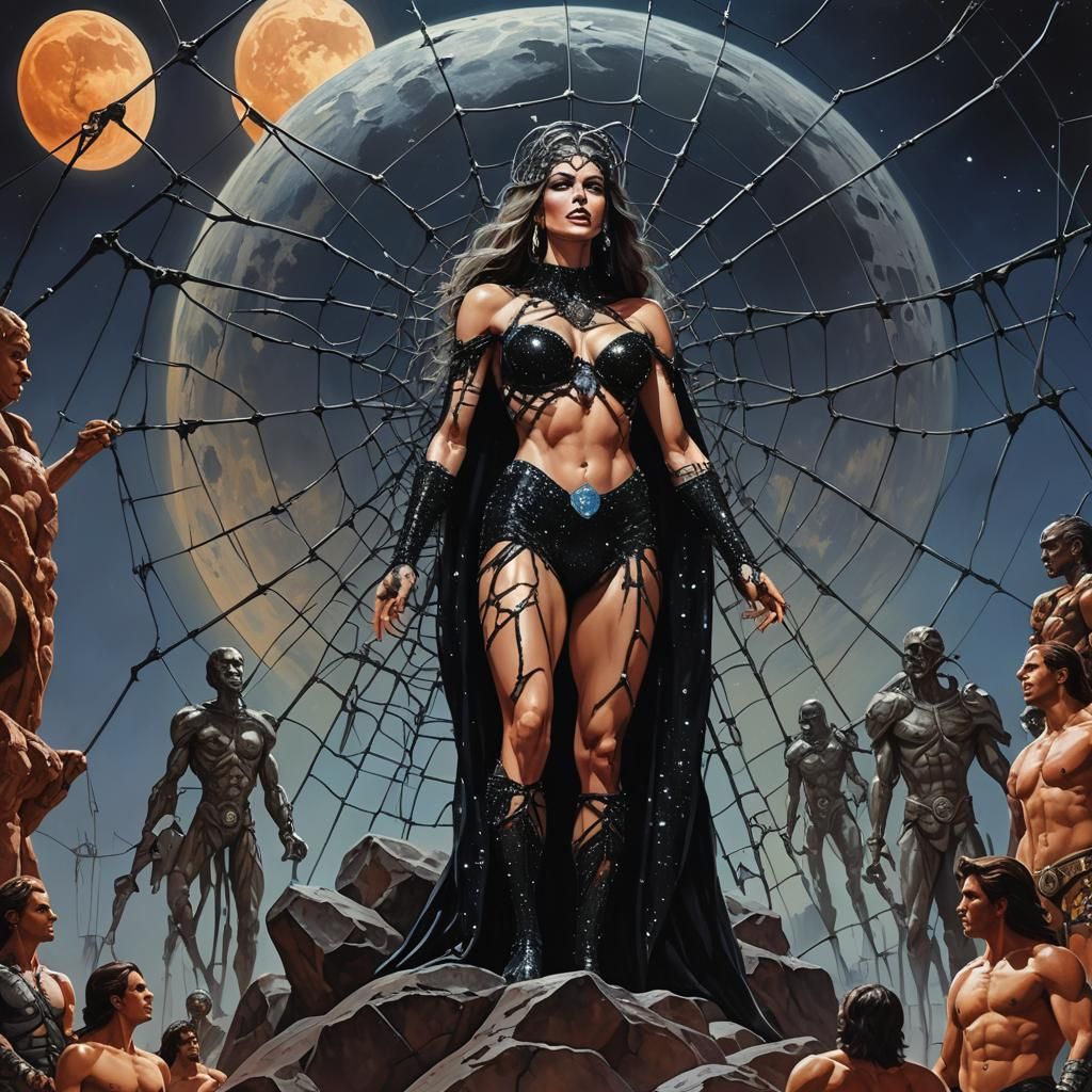 Spider Woman on Mars in Sci-Fi Illustration