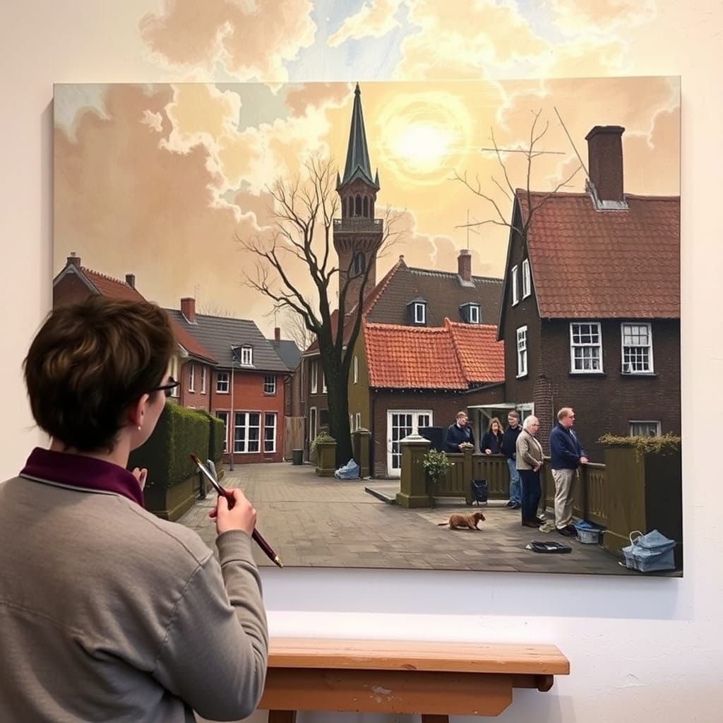 Painter in Classic Atelier, Dutch Golden Age Style