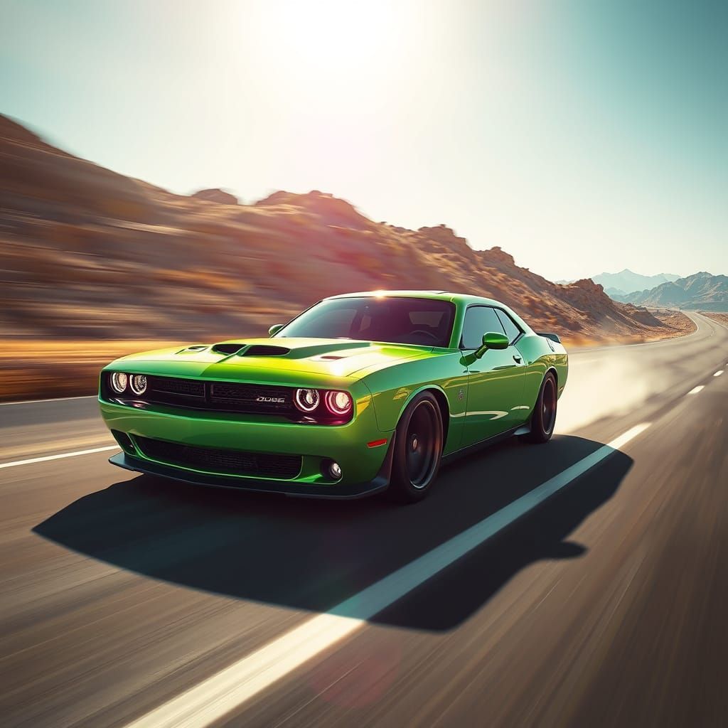 Neon-Fueled Desert Pursuit in Cyberpunk Style