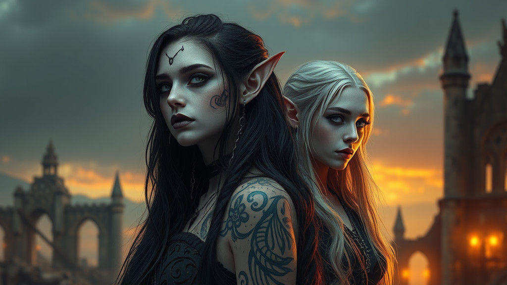 "Gothic female elf,