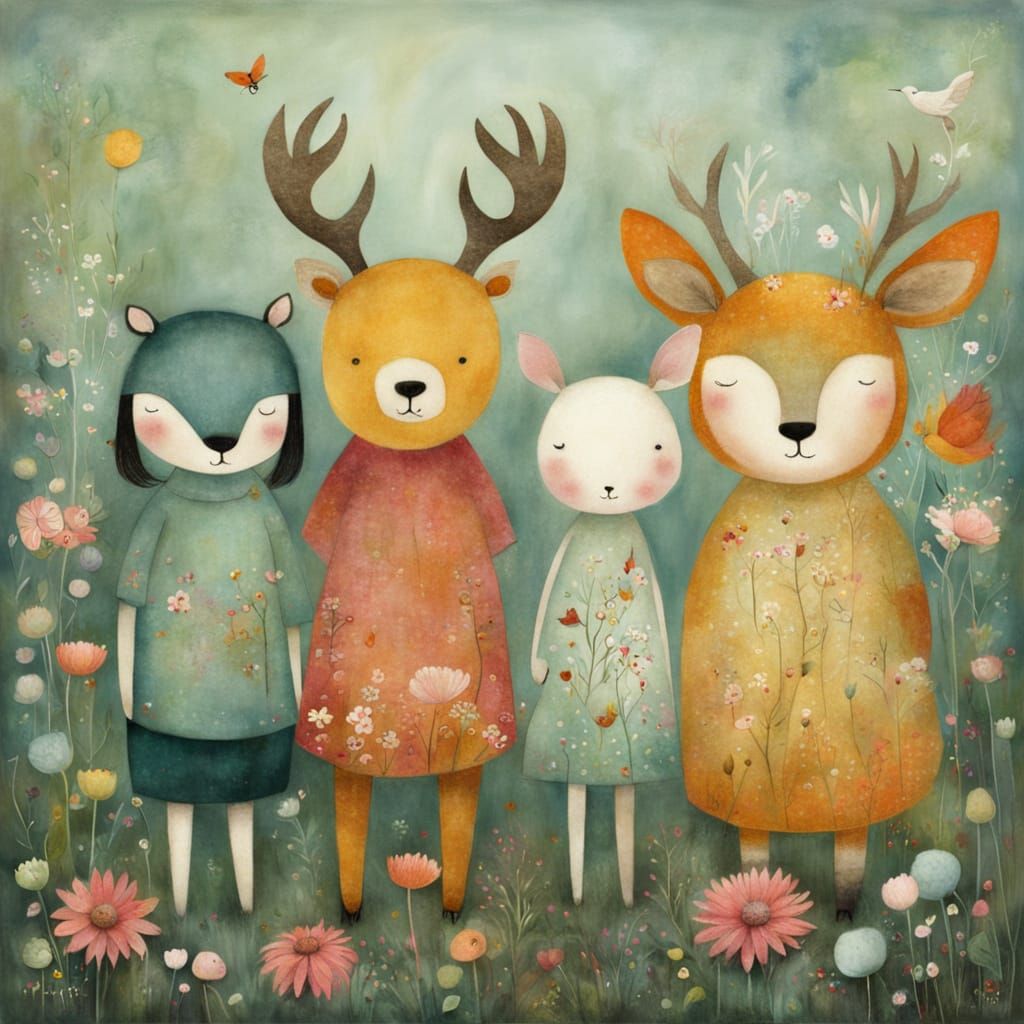 Whimsical Summer Fairy Among Wildflowers